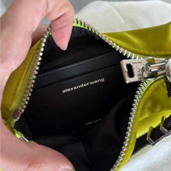 Alexander Wang Heiress Medium Pouch in Satin w/ Crystal Embellishment Light Kiwi - Picture 11 of 11